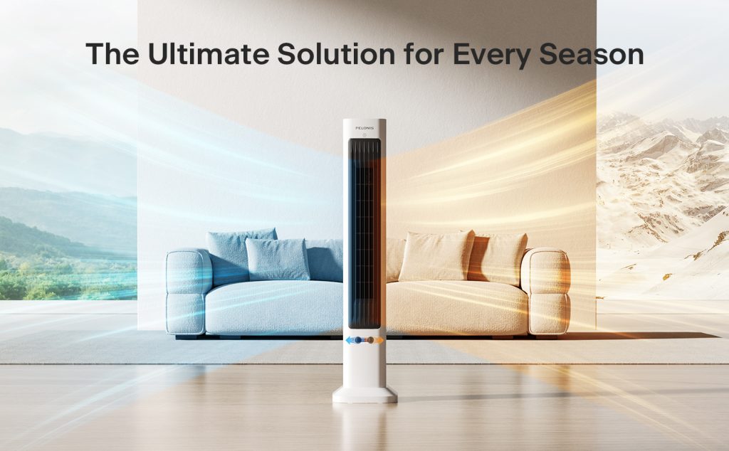 Pelonis Oscillating Tower Fan and Heater Combo FZ15RDBPW